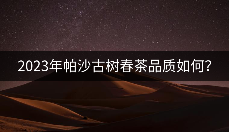 2023年帕沙古樹春茶品質(zhì)如何？