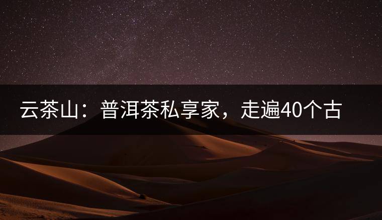 云茶山：普洱茶私享家，走遍40個(gè)古寨，24小時(shí)提供專家評分與產(chǎn)地茶農(nóng)一手報(bào)價(jià)