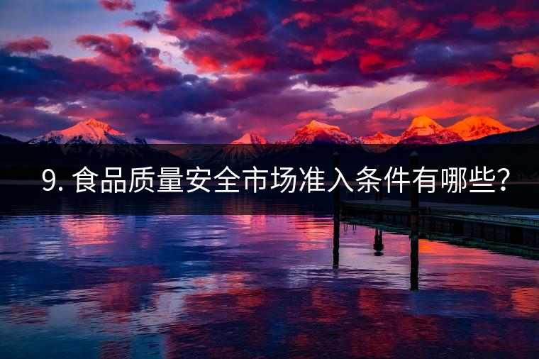 ? 9. 食品質(zhì)量安全市場準入條件有哪些？