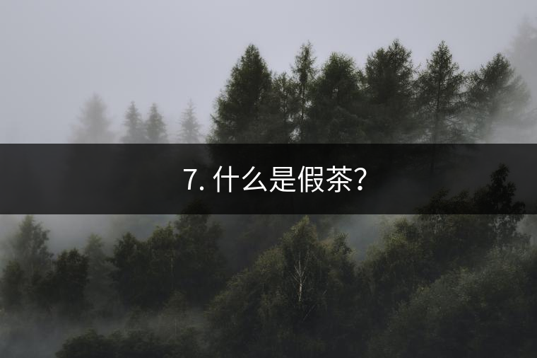 ? 7. 什么是假茶？