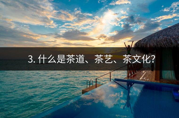 ? 3. 什么是茶道、茶藝、茶文化？